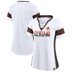 Women's Athena Lace-Up V-Neck T-Shirt - Cleveland Browns