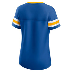 NHL Blue St. Louis Blues Fanatics Women's Iconic Athena Lace-Up T-Shirt