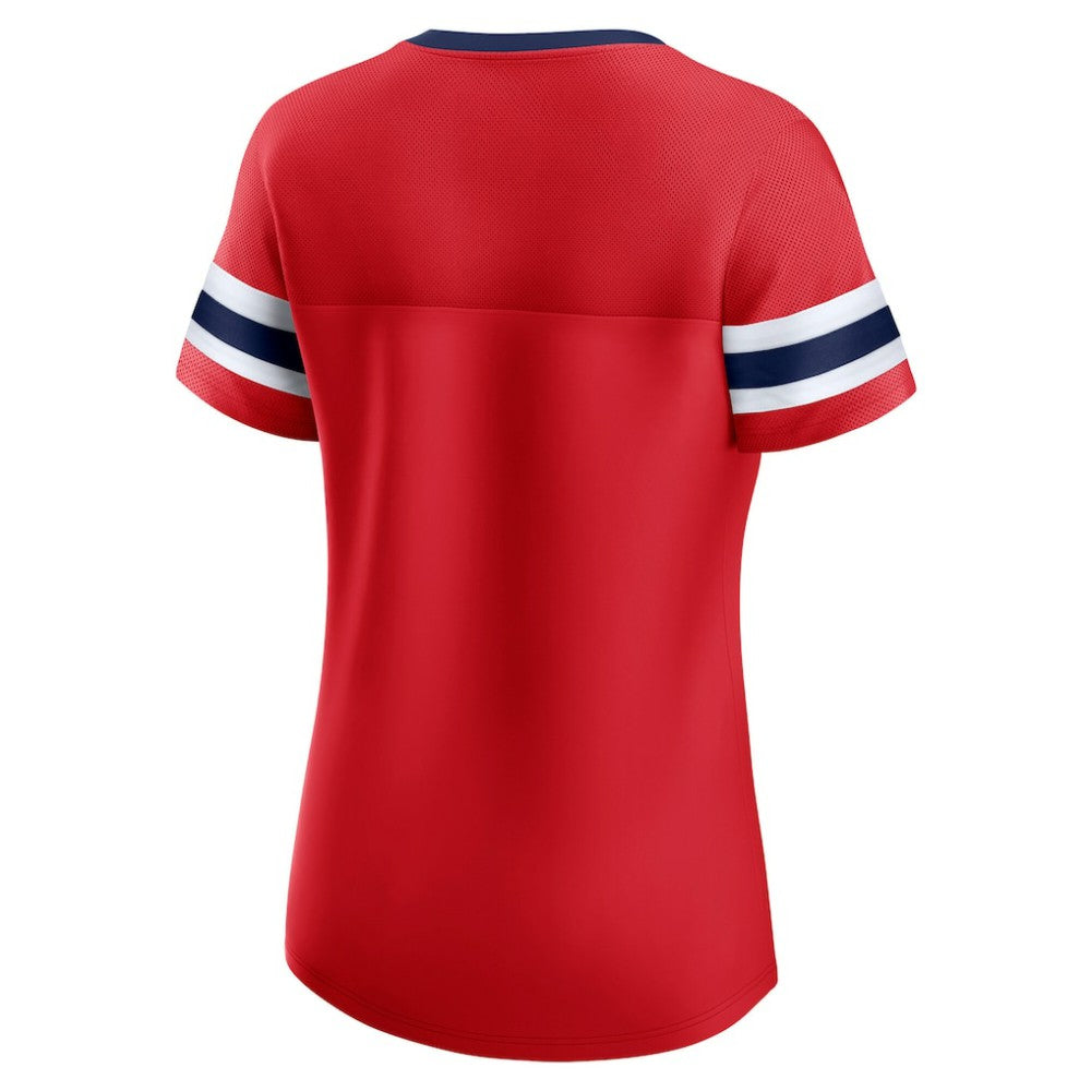 NHL Red Washington Capitals Fanatics Women's Iconic Athena Lace-Up T-Shirt