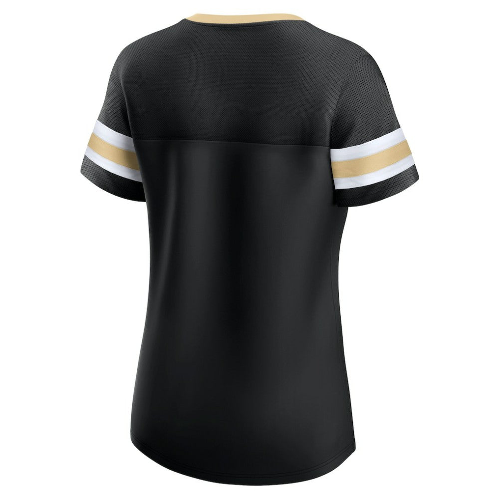 NHL Black Vegas Golden Knights Fanatics Women's Iconic Athena Lace-Up T-Shirt
