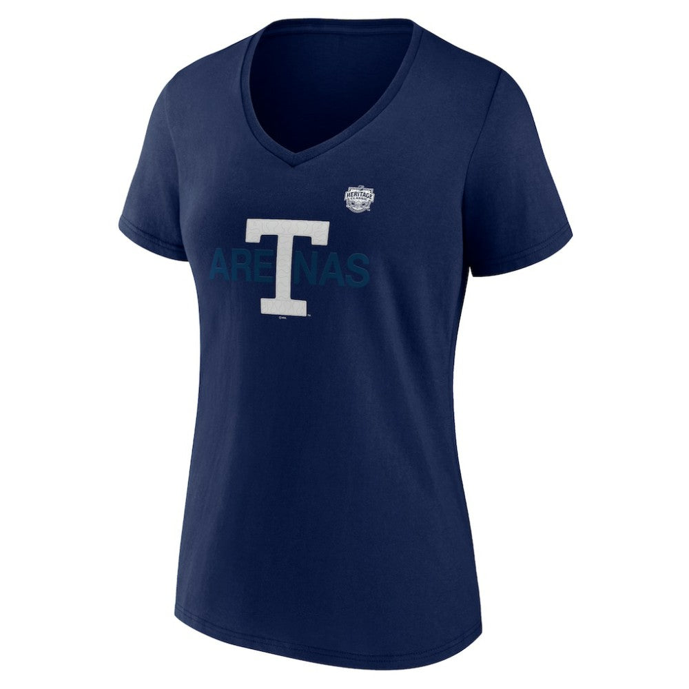 NHL Navy Toronto Maple Leafs Fanatics Women's Primary Logo V-Neck T-Shirt