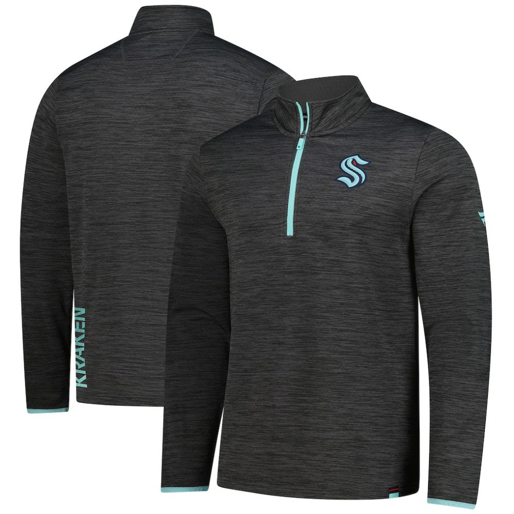 NHL Heather Charcoal Seattle Kraken Fanatics Authentic Pro Lightweight Quarter-Zip Pullover