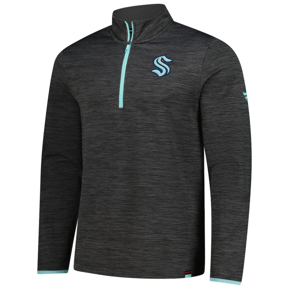 NHL Heather Charcoal Seattle Kraken Fanatics Authentic Pro Lightweight Quarter-Zip Pullover