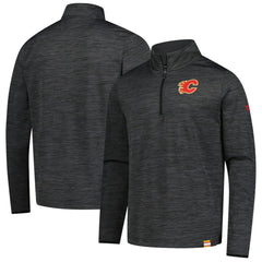 NHL Heather Charcoal Calgary Flames Fanatics Authentic Pro Lightweight Quarter-Zip Pullover
