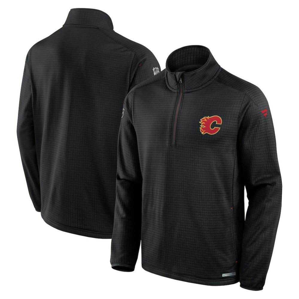 NHL Black Calgary Flames Fanatics Authentic Pro Rink Quarter-Zip Top