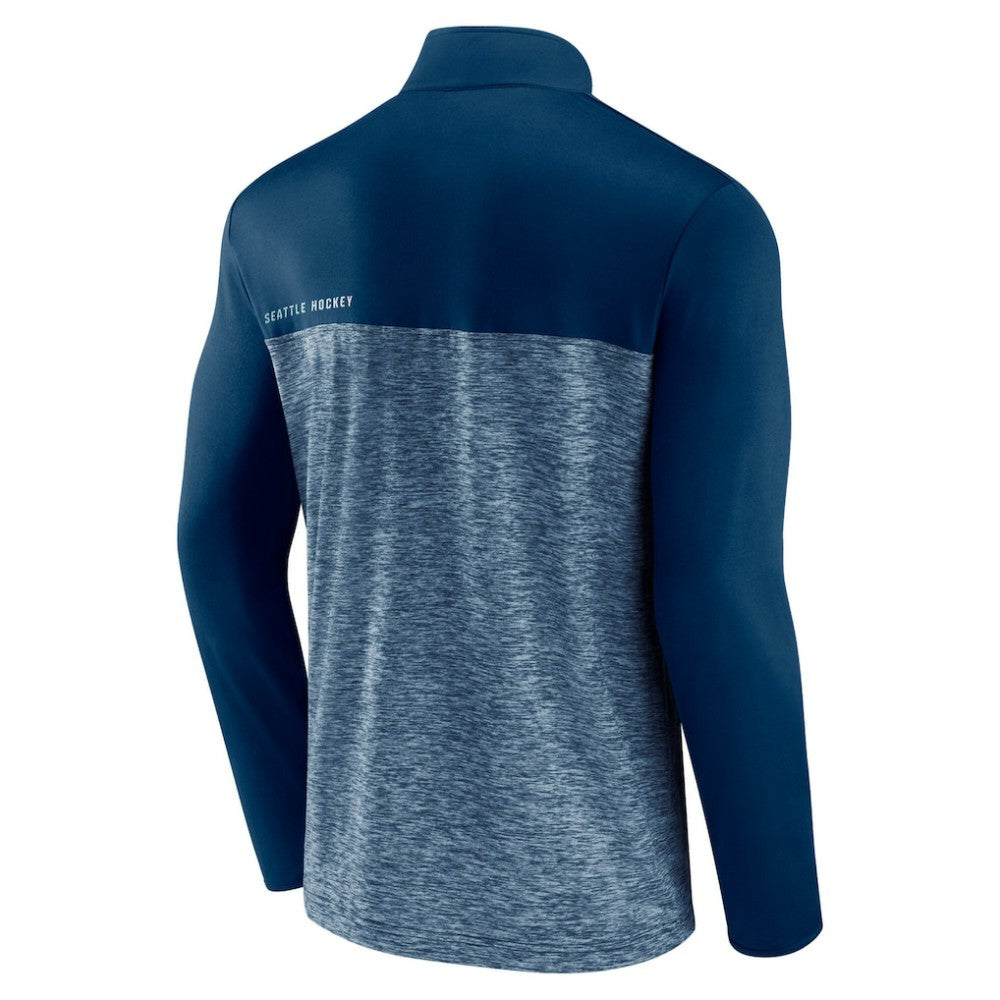 NHL Deep Sea Blue Seattle Kraken Fanatics Iconic Defender Quarter-Zip Jacket