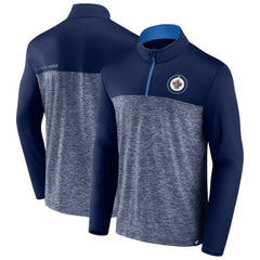 NHL Navy Winnipeg Jets Fanatics Iconic Defender Quarter-Zip Jacket