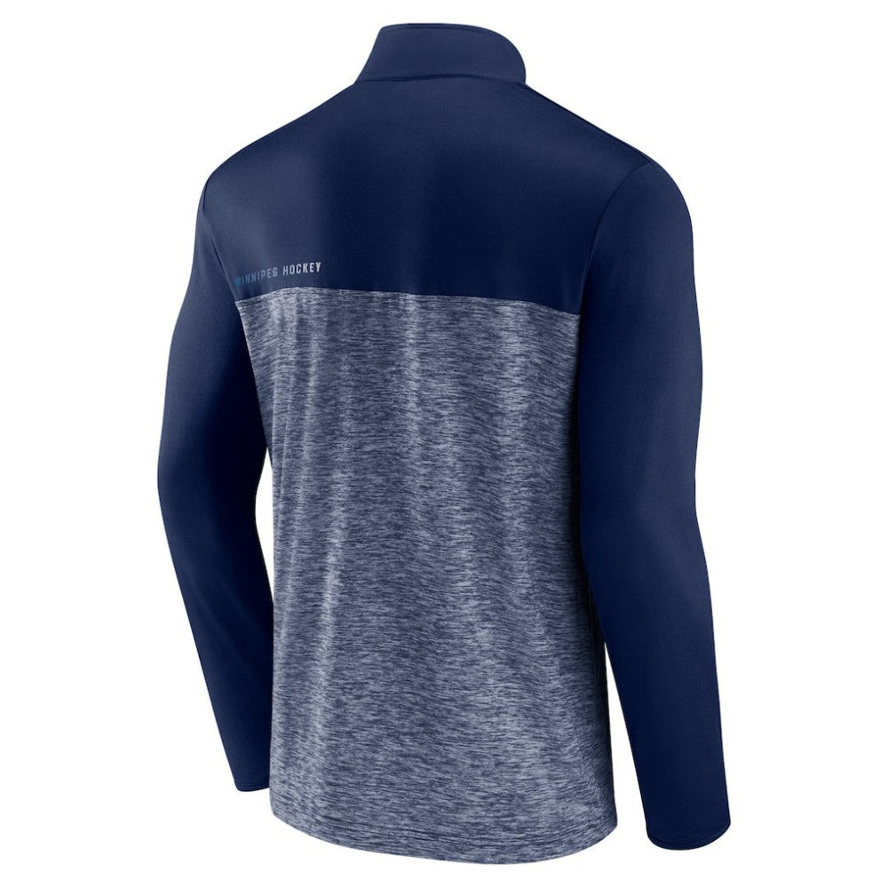 NHL Navy Winnipeg Jets Fanatics Iconic Defender Quarter-Zip Jacket