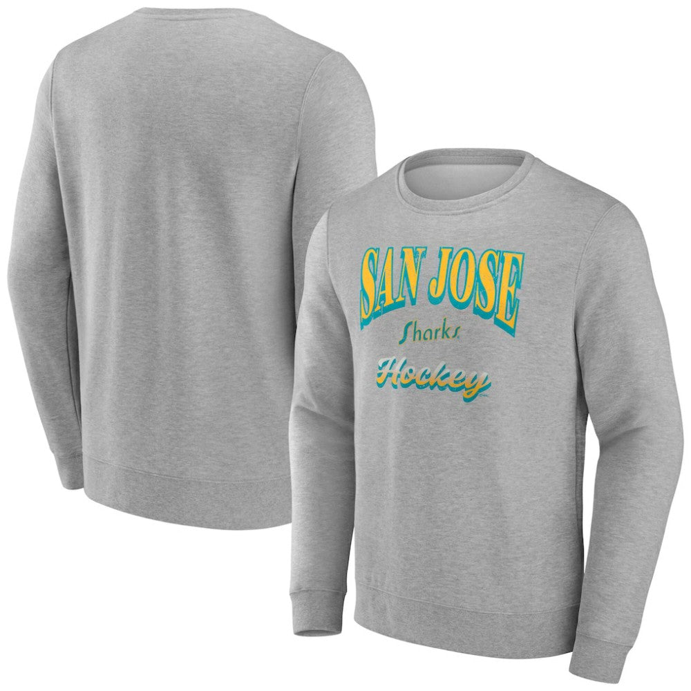 NHL Gray San Jose Sharks Fanatics Light the Candle Fleece Pullover Sweatshirt