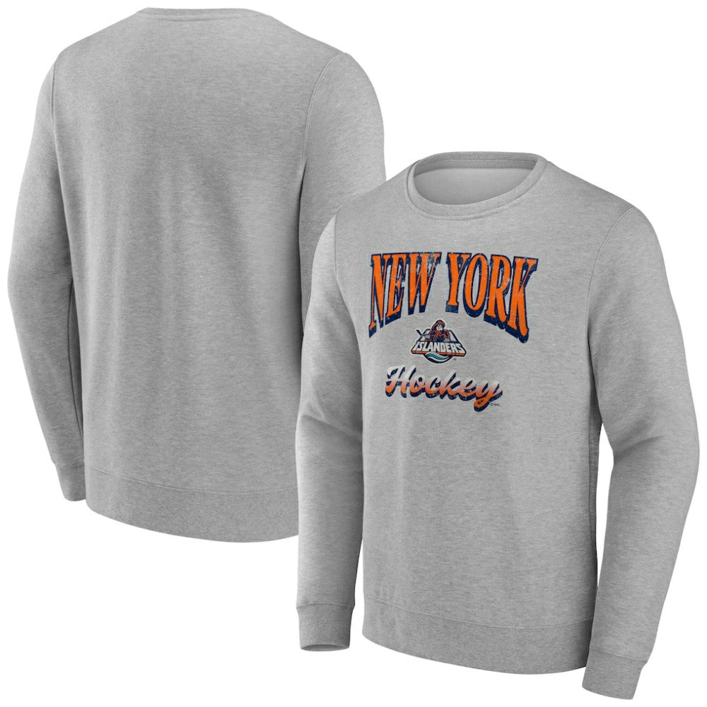 NHL Gray New York Islanders Fanatics Light the Candle Fleece Pullover Sweatshirt