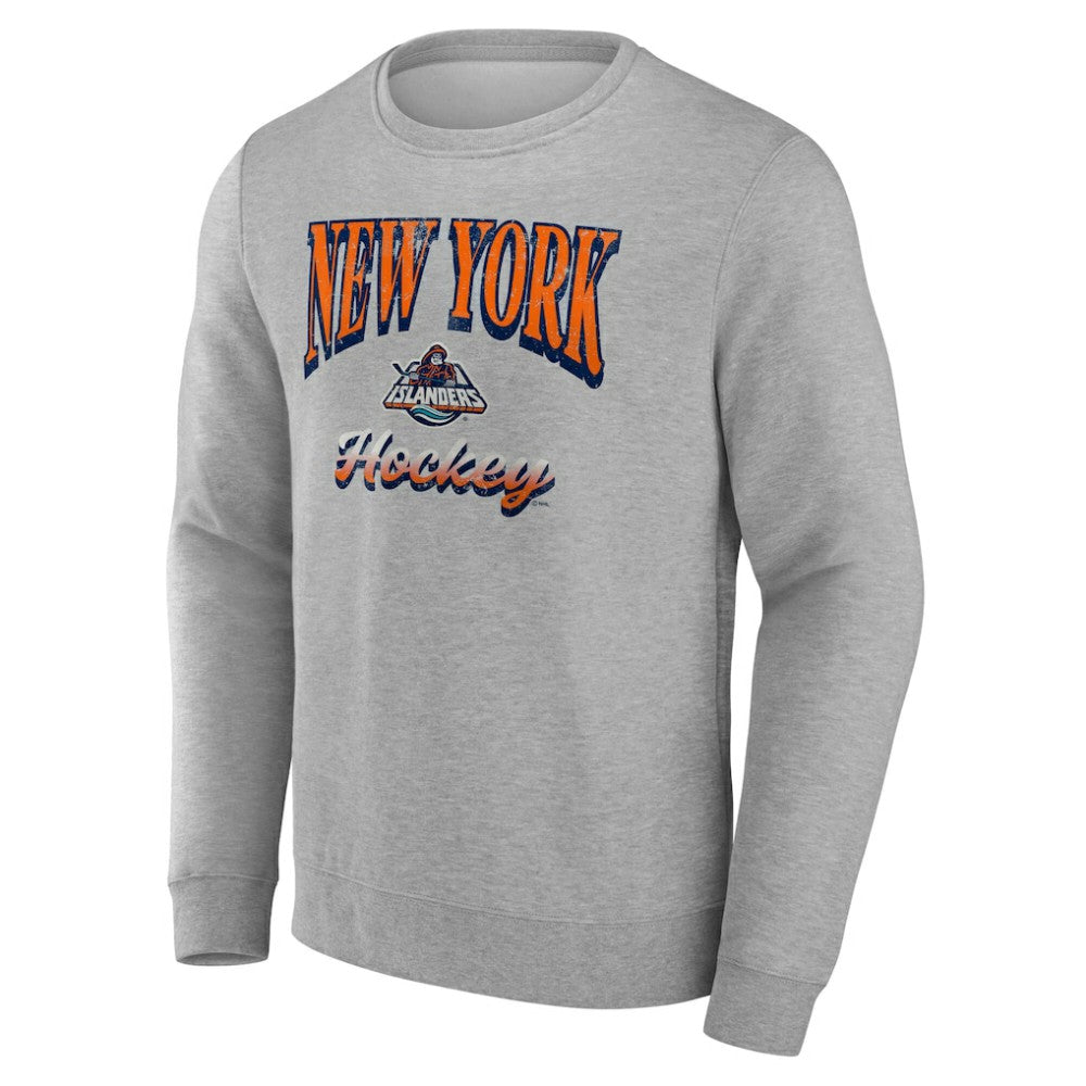 NHL Gray New York Islanders Fanatics Light the Candle Fleece Pullover Sweatshirt