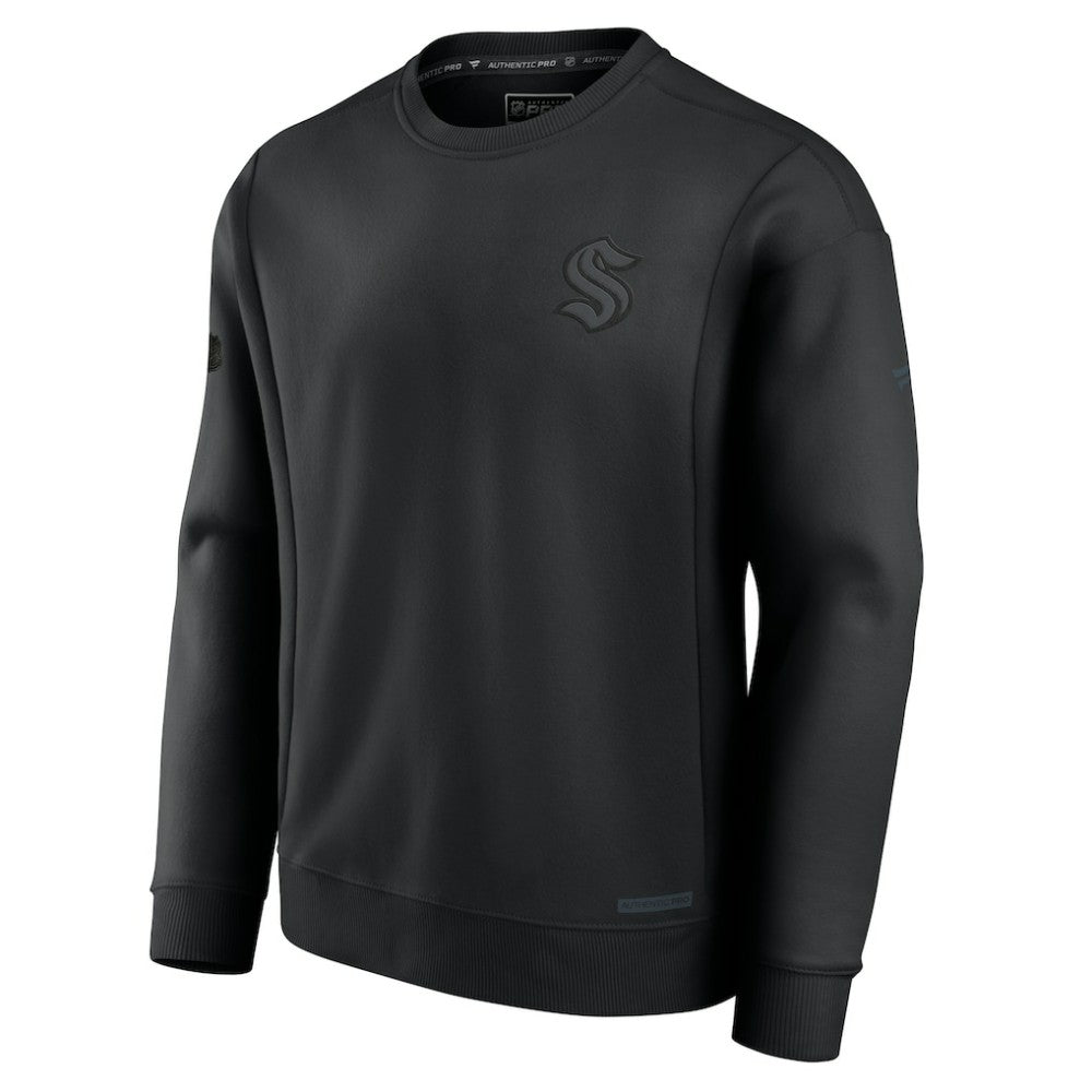 NHL Black Seattle Kraken Fanatics Authentic Pro Road Fleece Sweatshirt