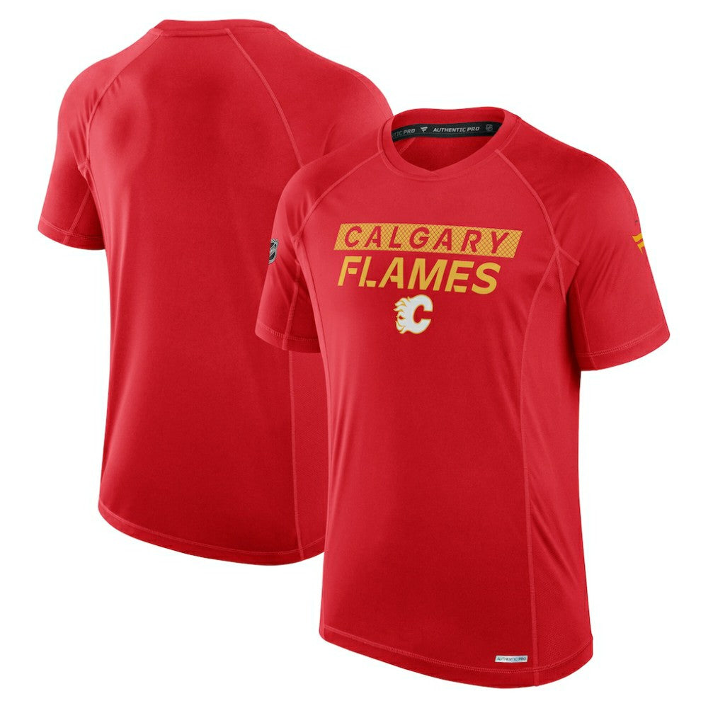 NHL Red Calgary Flames Fanatics Authentic Pro Rink Tech T-Shirt