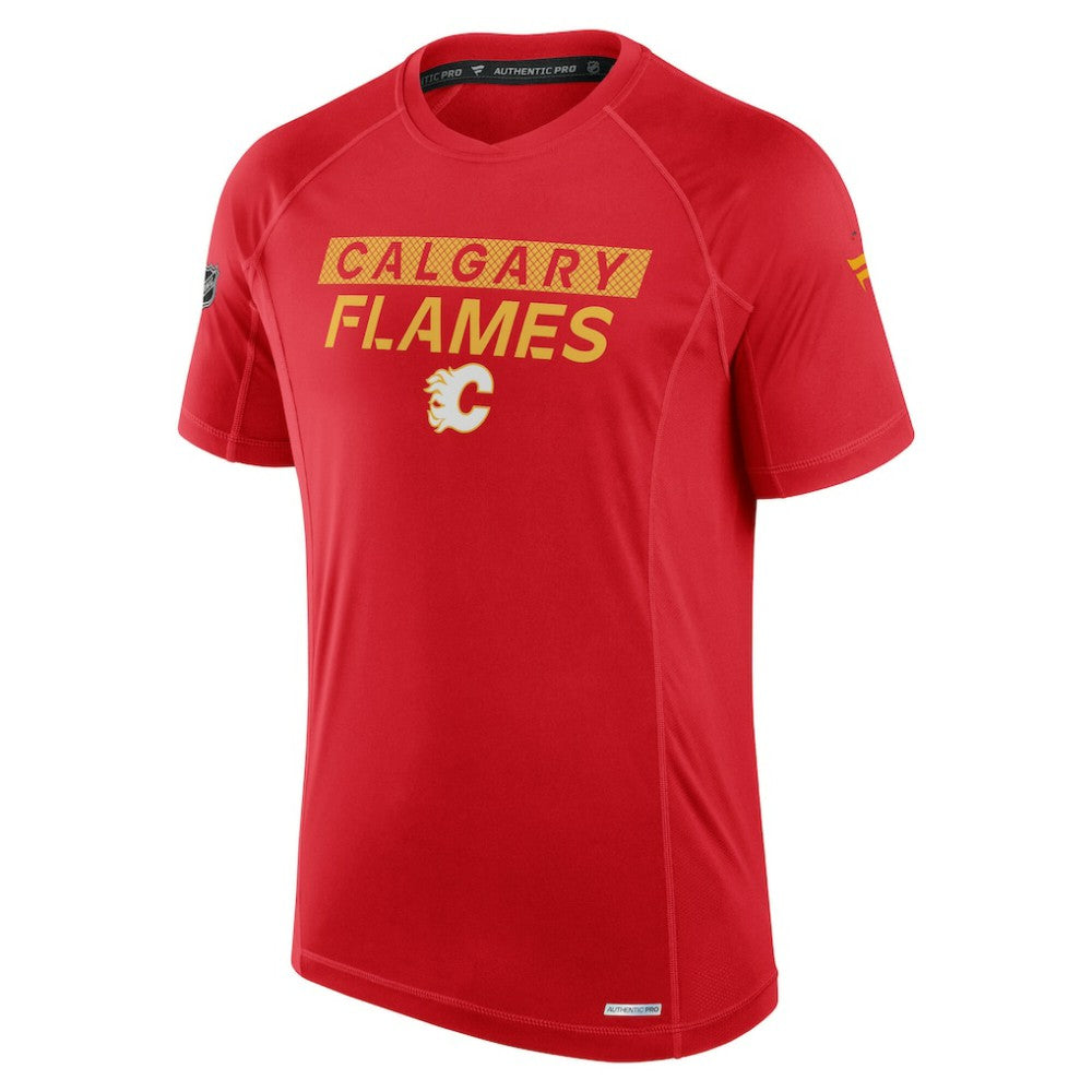 NHL Red Calgary Flames Fanatics Authentic Pro Rink Tech T-Shirt