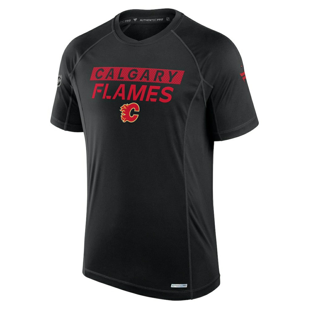 NHL Black Calgary Flames Fanatics Authentic Pro Rink Tech T-Shirt