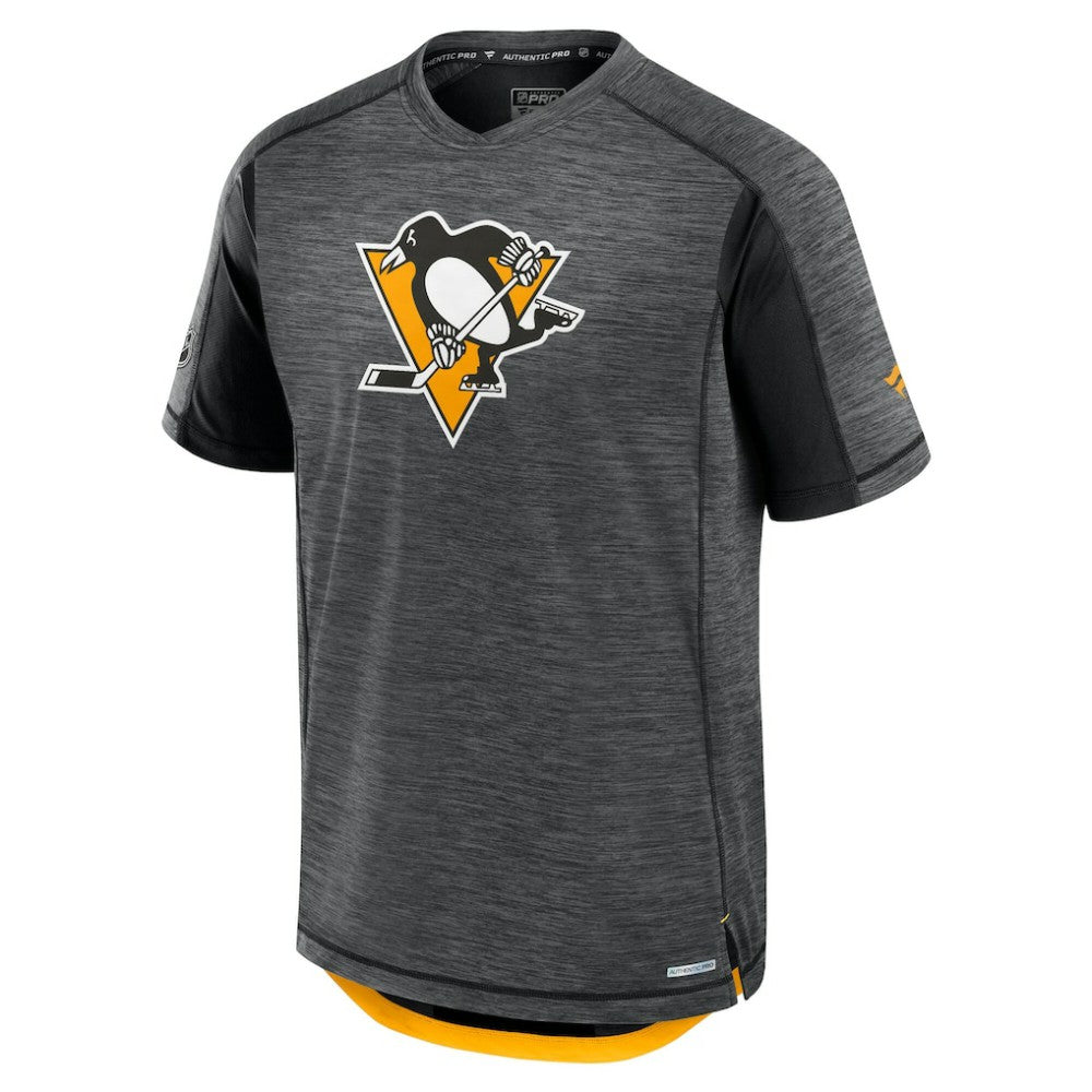 NHL Heather Charcoal Pittsburgh Penguins Fanatics Authentic Pro Rink Performance T-Shirt