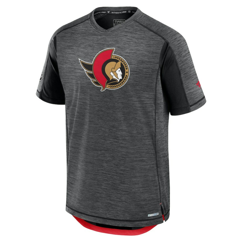NHL Heather Charcoal Ottawa Senators Fanatics Authentic Pro Rink Performance T-Shirt