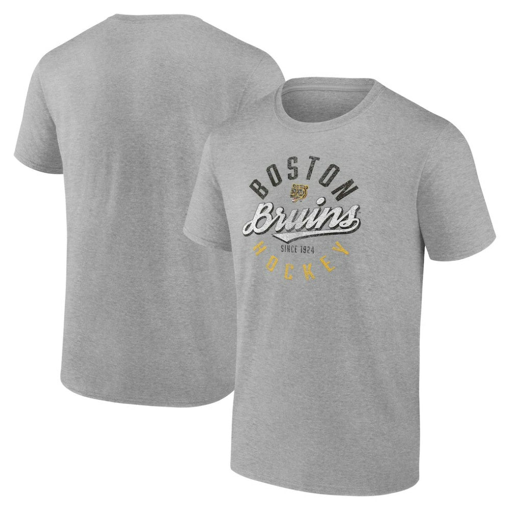 NHL Gray Boston Bruins Fanatics Emblem T-Shirt