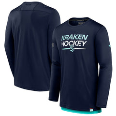NHL Deep Sea Blue Seattle Kraken Fanatics Authentic Pro Tech Long Sleeve T-Shirt