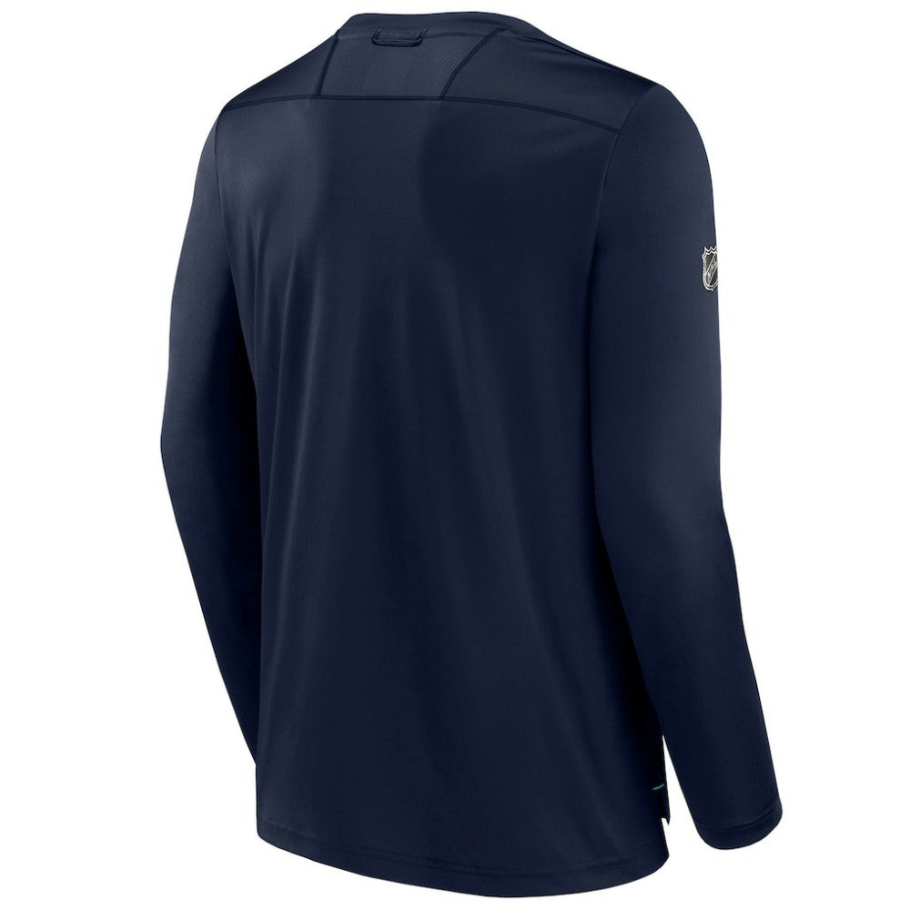 NHL Deep Sea Blue Seattle Kraken Fanatics Authentic Pro Tech Long Sleeve T-Shirt