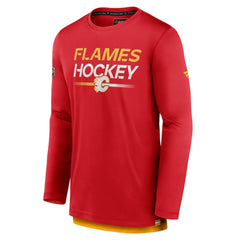 NHL Red Calgary Flames Fanatics Authentic Pro Tech Long Sleeve T-Shirt
