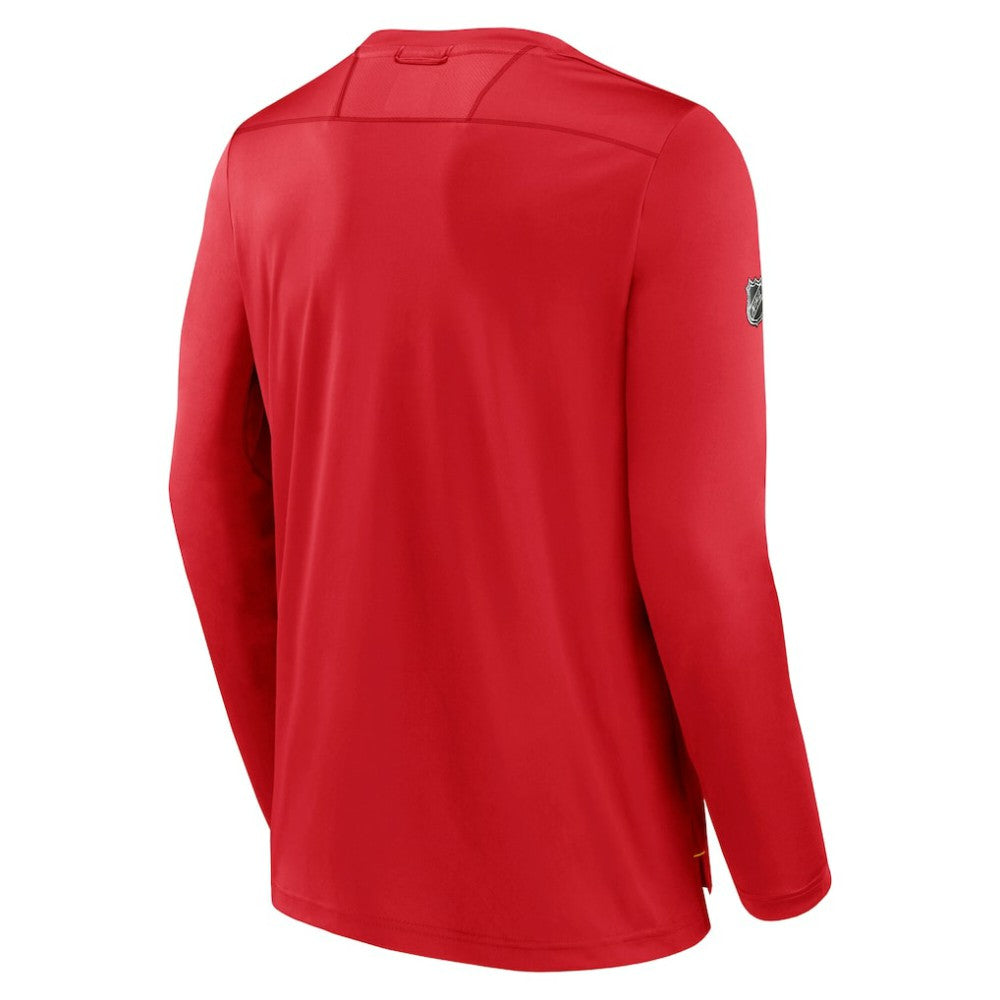 NHL Red Calgary Flames Fanatics Authentic Pro Tech Long Sleeve T-Shirt