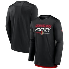 NHL Black Ottawa Senators Fanatics Authentic Pro Tech Long Sleeve T-Shirt