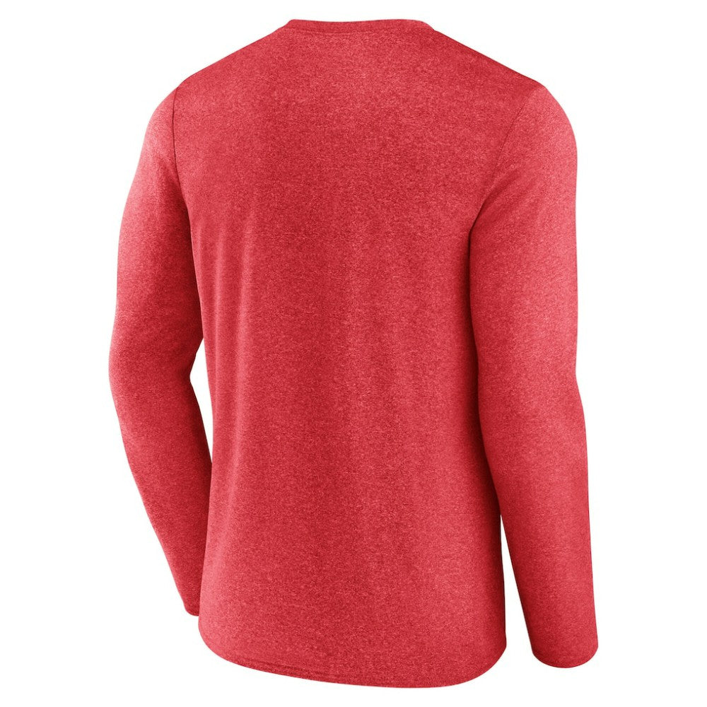 NHL Heather Red Detroit Red Wings Fanatics Sweep Iconic Synthetic Long Sleeve T-Shirt