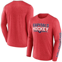 NHL Heather Red Washington Capitals Fanatics Sweep Iconic Synthetic Long Sleeve T-Shirt