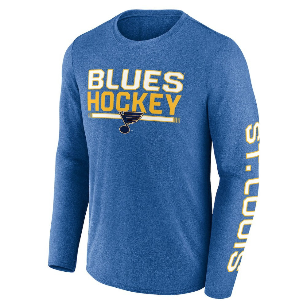 NHL Heather Blue St. Louis Blues Fanatics Sweep Iconic Synthetic Long Sleeve T-Shirt