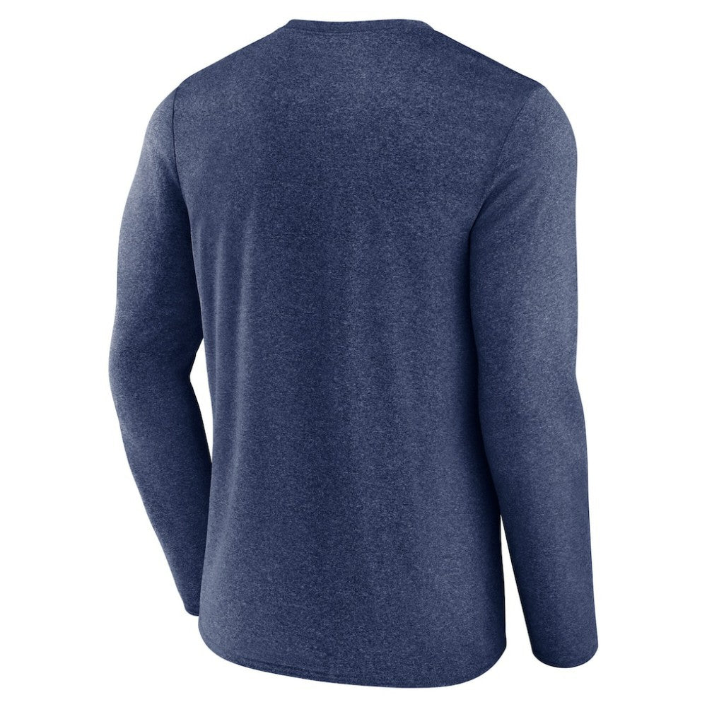 NHL Heather Deep Sea Blue Seattle Kraken Fanatics Sweep Iconic Synthetic Long Sleeve T-Shirt