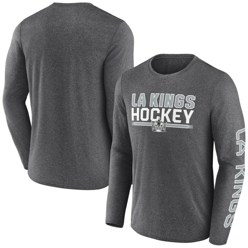 NHL Heather Charcoal Los Angeles Kings Fanatics Sweep Iconic Synthetic Long Sleeve T-Shirt