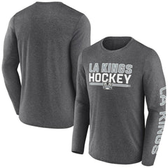 NHL Heather Charcoal Los Angeles Kings Fanatics Sweep Iconic Synthetic Long Sleeve T-Shirt