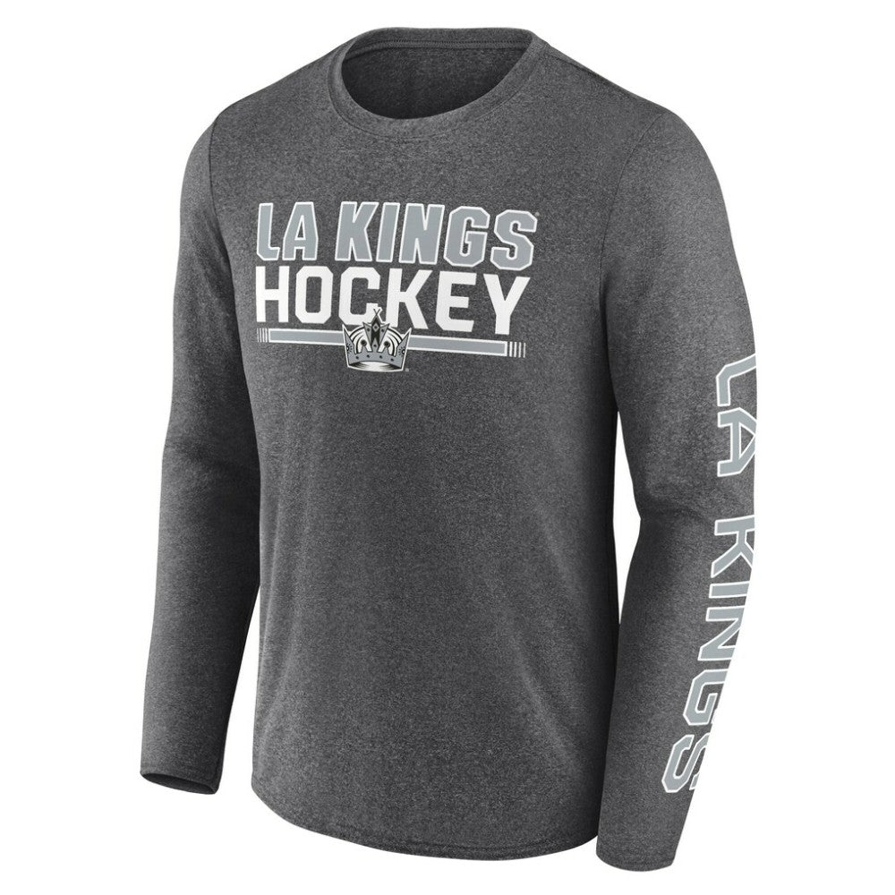 NHL Heather Charcoal Los Angeles Kings Fanatics Sweep Iconic Synthetic Long Sleeve T-Shirt