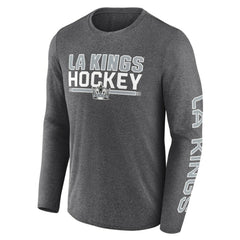 NHL Heather Charcoal Los Angeles Kings Fanatics Sweep Iconic Synthetic Long Sleeve T-Shirt