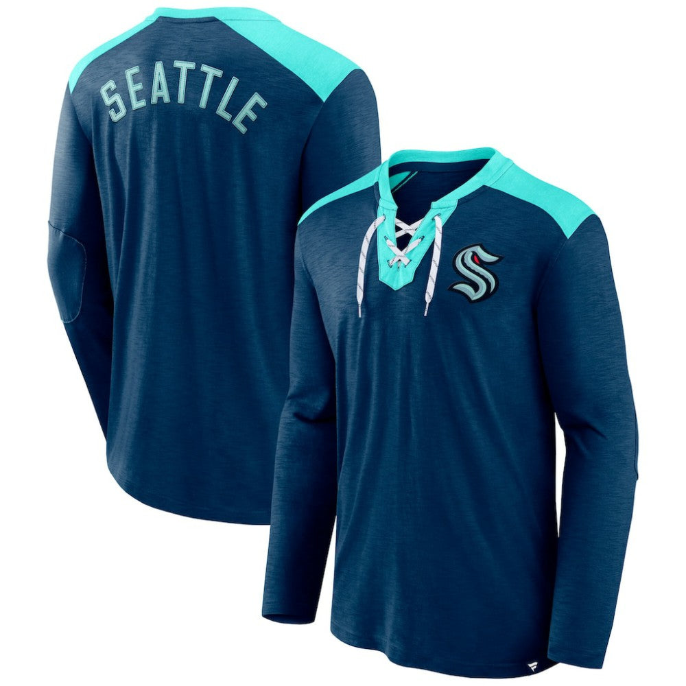 NHL Deep Sea Blue Seattle Kraken Fanatics Iconic Exclusive Long Sleeve T-Shirt