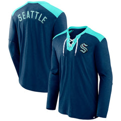 NHL Deep Sea Blue Seattle Kraken Fanatics Iconic Exclusive Long Sleeve T-Shirt