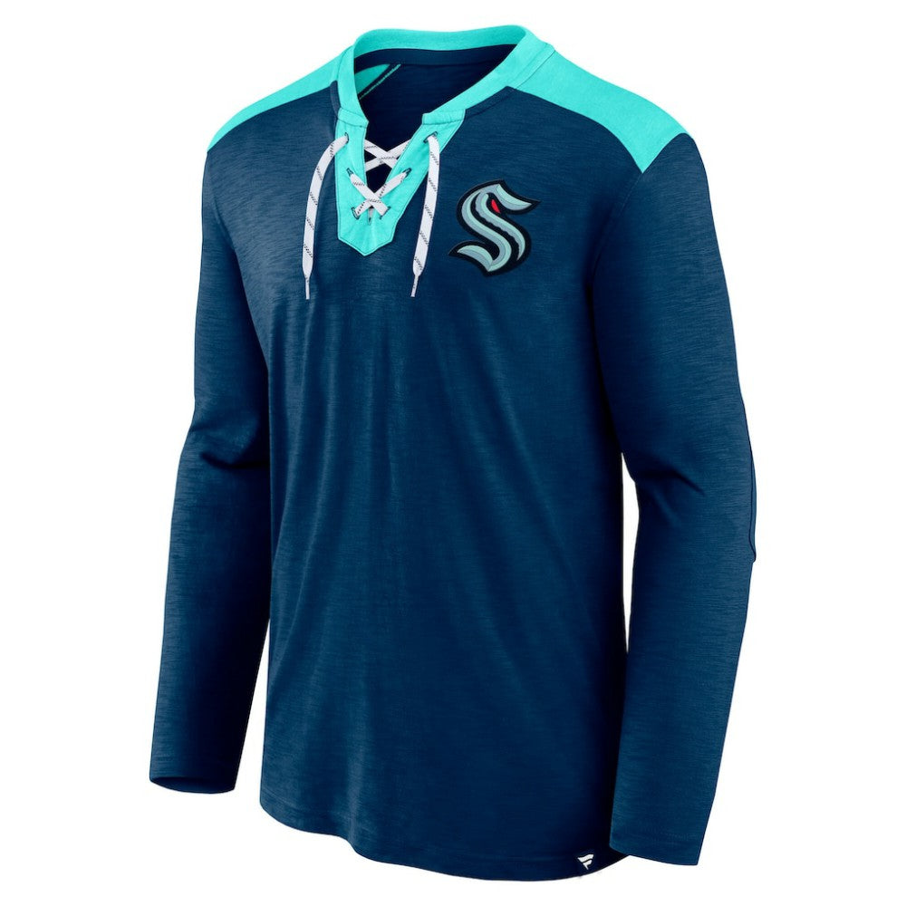 NHL Deep Sea Blue Seattle Kraken Fanatics Iconic Exclusive Long Sleeve T-Shirt