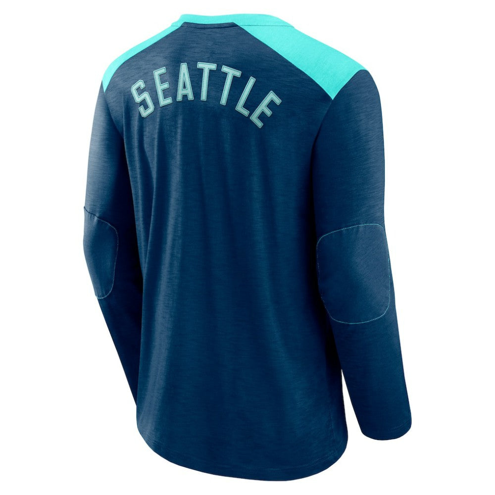 NHL Deep Sea Blue Seattle Kraken Fanatics Iconic Exclusive Long Sleeve T-Shirt