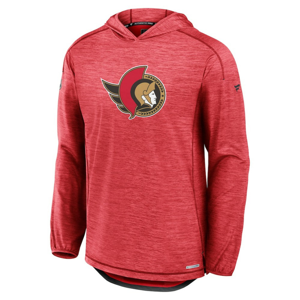 NHL Heather Red Ottawa Senators Fanatics Authentic Pro Rink Pullover Hoodie