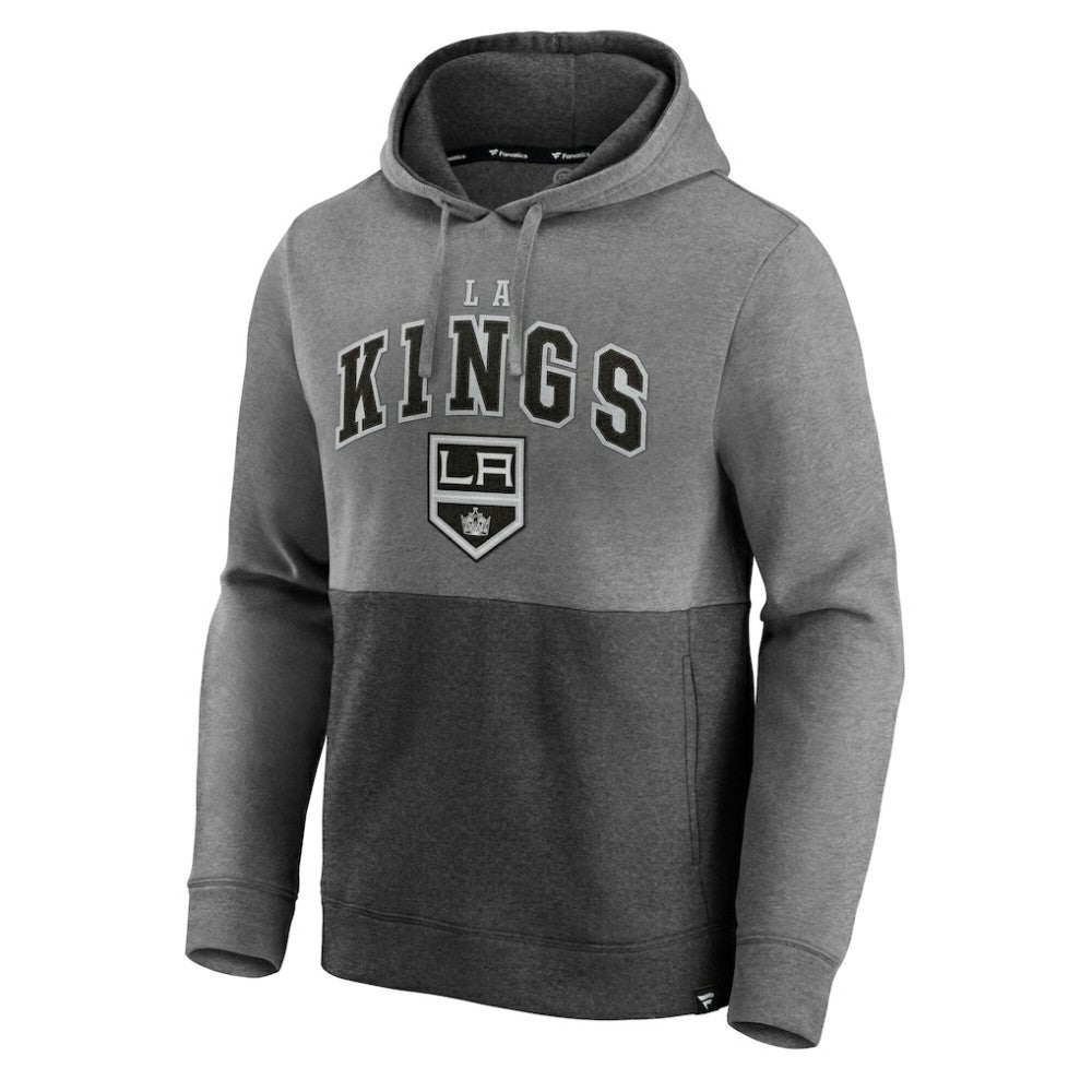 NHL Heather Gray/Heather Charcoal Los Angeles Kings Fanatics Block Party Signature Pullover Hoodie