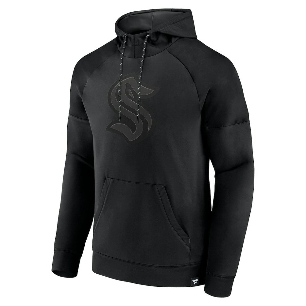 NHL This item will ship within 8 business days. Seattle Kraken Fanatics Black Ice Defender Raglan Pullover Hoodie