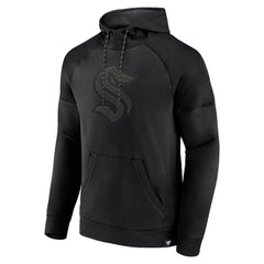 NHL This item will ship within 8 business days. Seattle Kraken Fanatics Black Ice Defender Raglan Pullover Hoodie