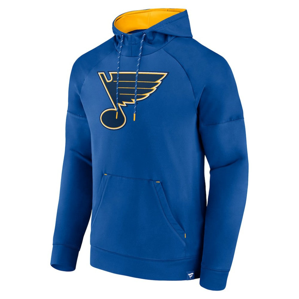 NHL Royal St. Louis Blues Fanatics Iconic Defender Raglan Pullover Hoodie