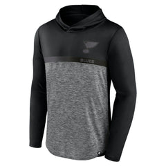 NHL Black/Heather Charcoal St. Louis Blues Fanatics Iconic Defender Pullover Hoodie