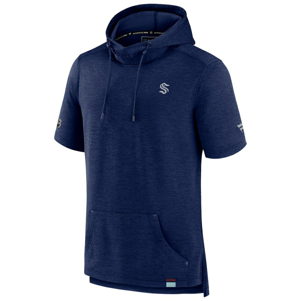 NHL Heather Deep Sea Blue Seattle Kraken Fanatics Authentic Pro Pullover Hoodie