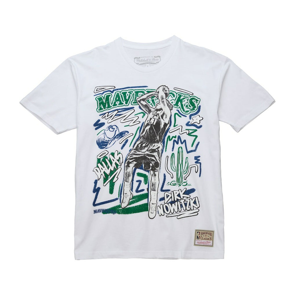 NBA Dirk Nowitzki Dallas Mavericks Hardwood Classics Chalked Up T-Shirt sale