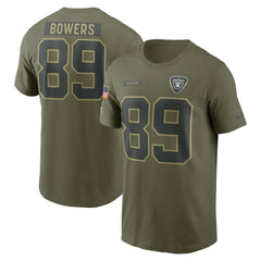 Brock Bowers  2025 Salute to Service Name & Number T-Shirt - Las Vegas Raiders
