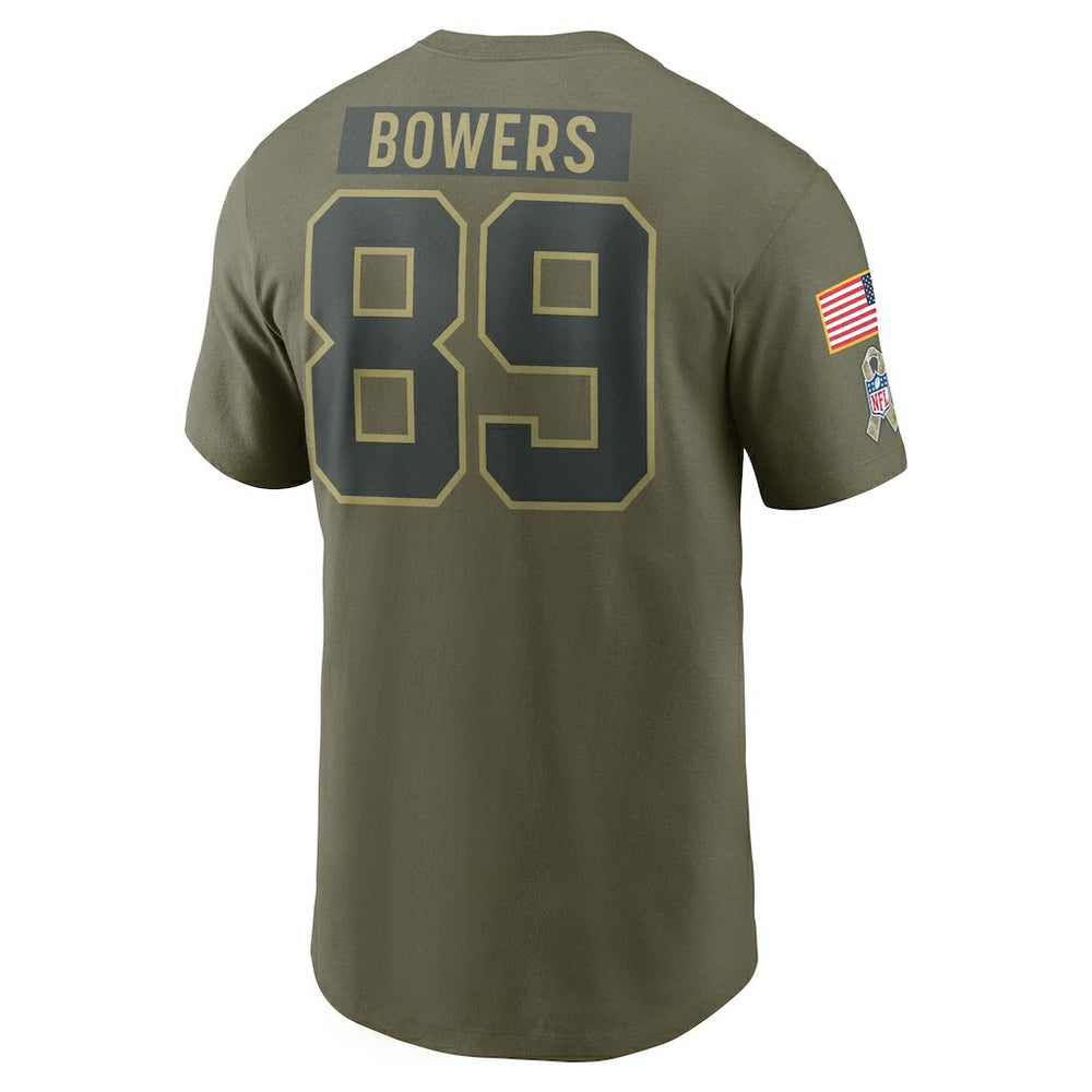 Brock Bowers  2025 Salute to Service Name & Number T-Shirt - Las Vegas Raiders