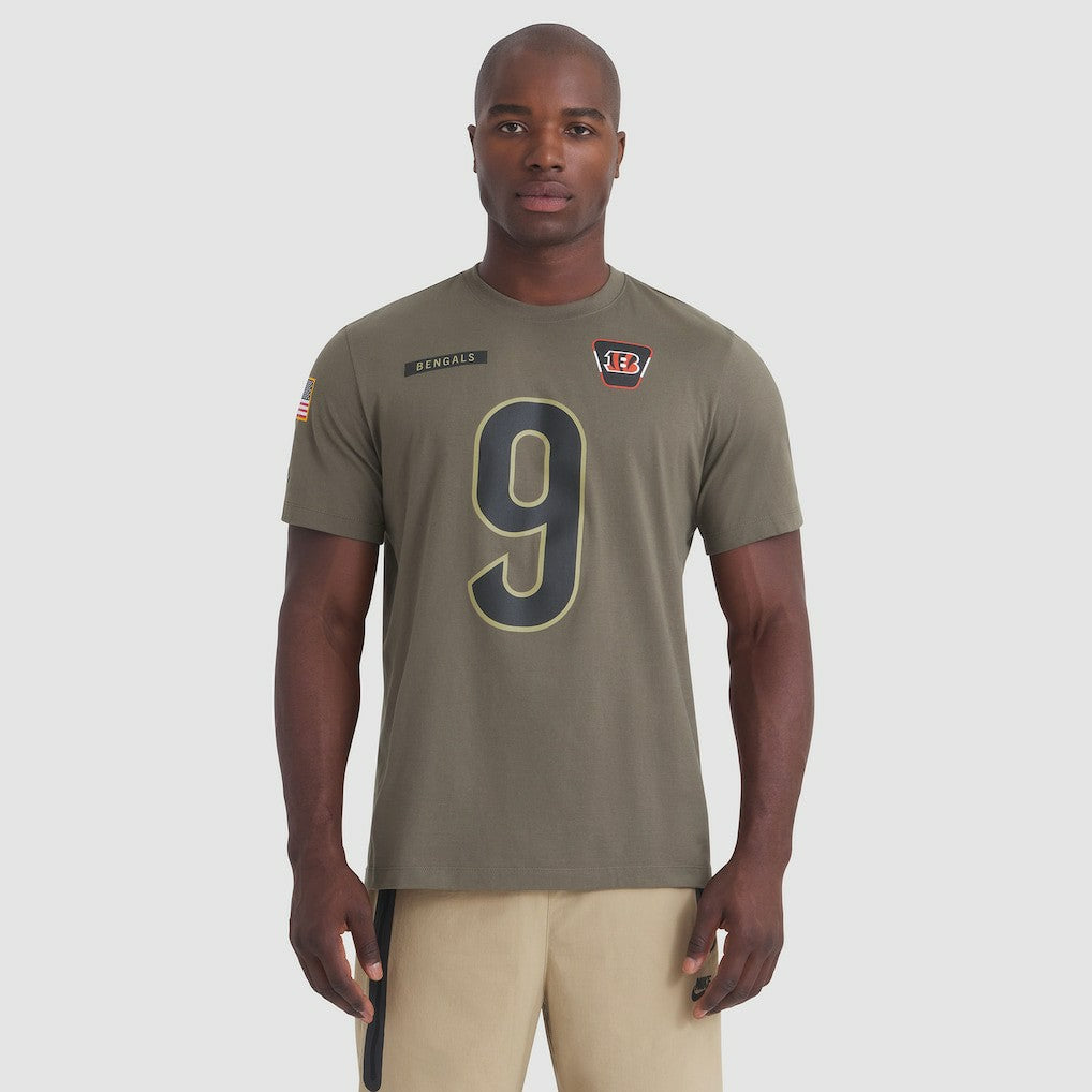 Joe Burrow  2025 Salute to Service Name & Number T-Shirt - Cincinnati Bengals